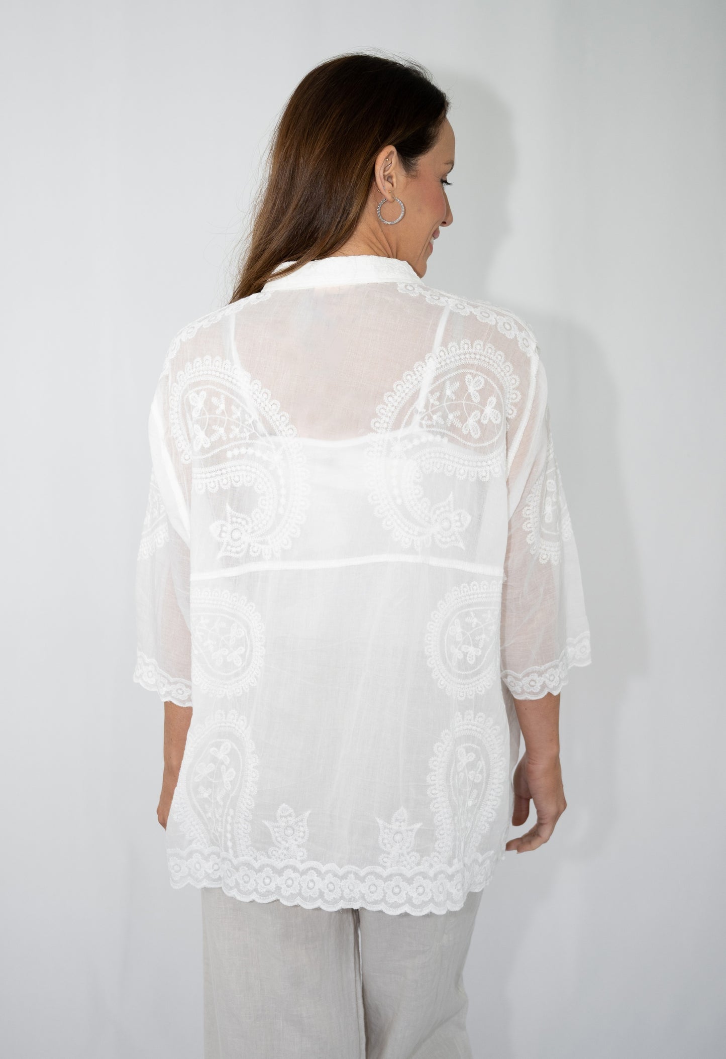 Paisley Embroidered Button Down Shirt