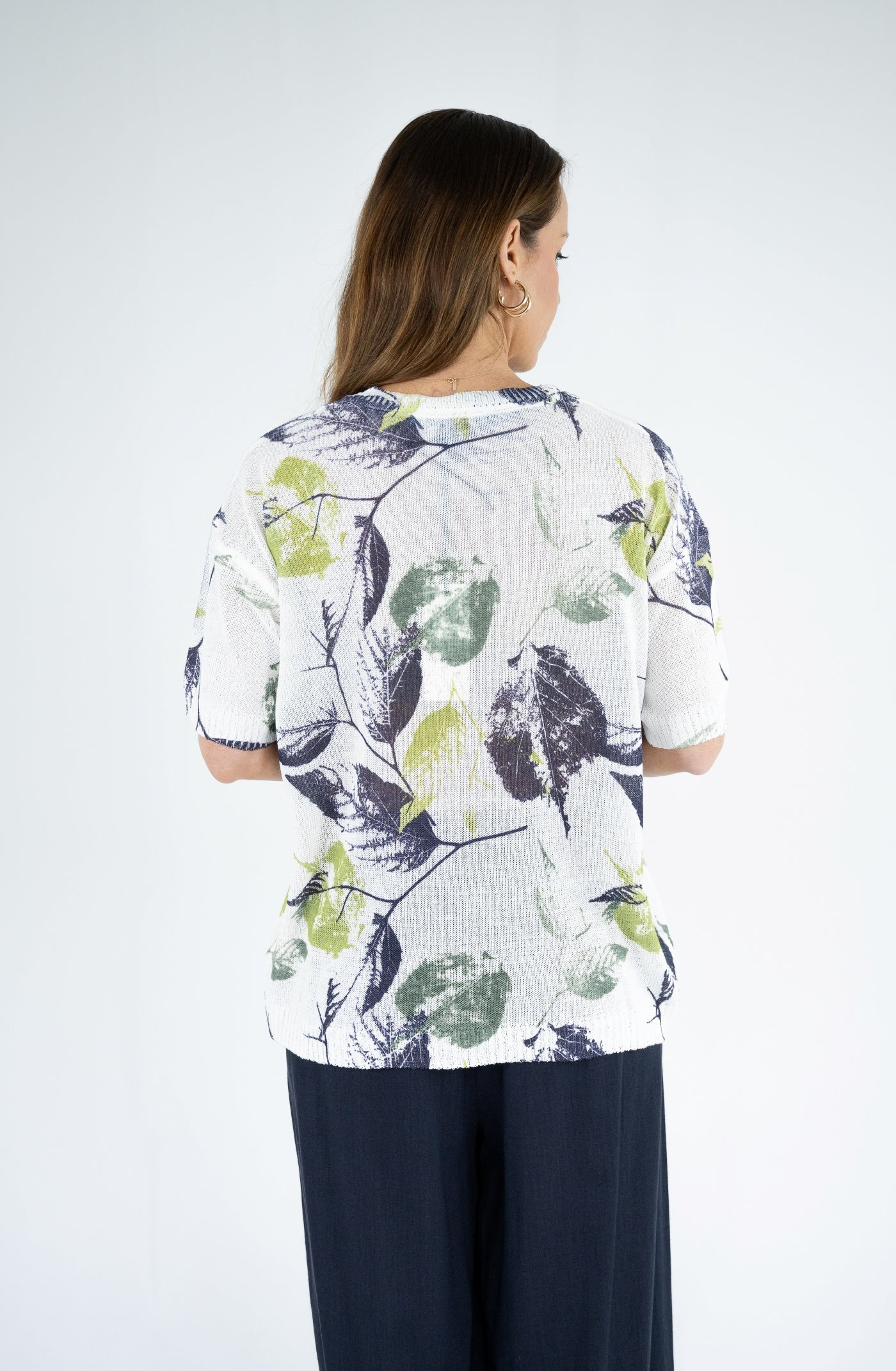 Leaves Cotton Knit Top