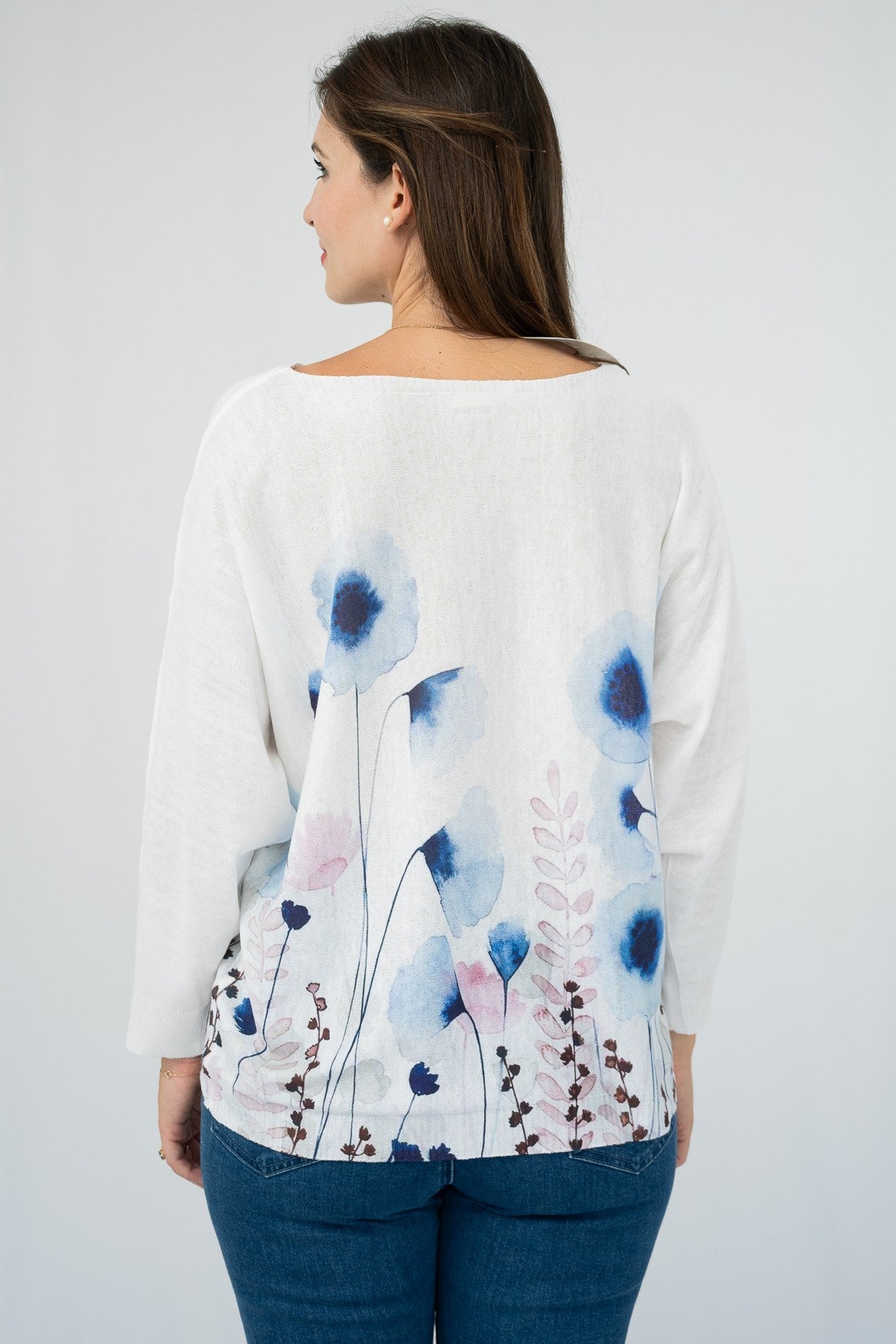 Dreamy Floral Cotton Knit Sweater