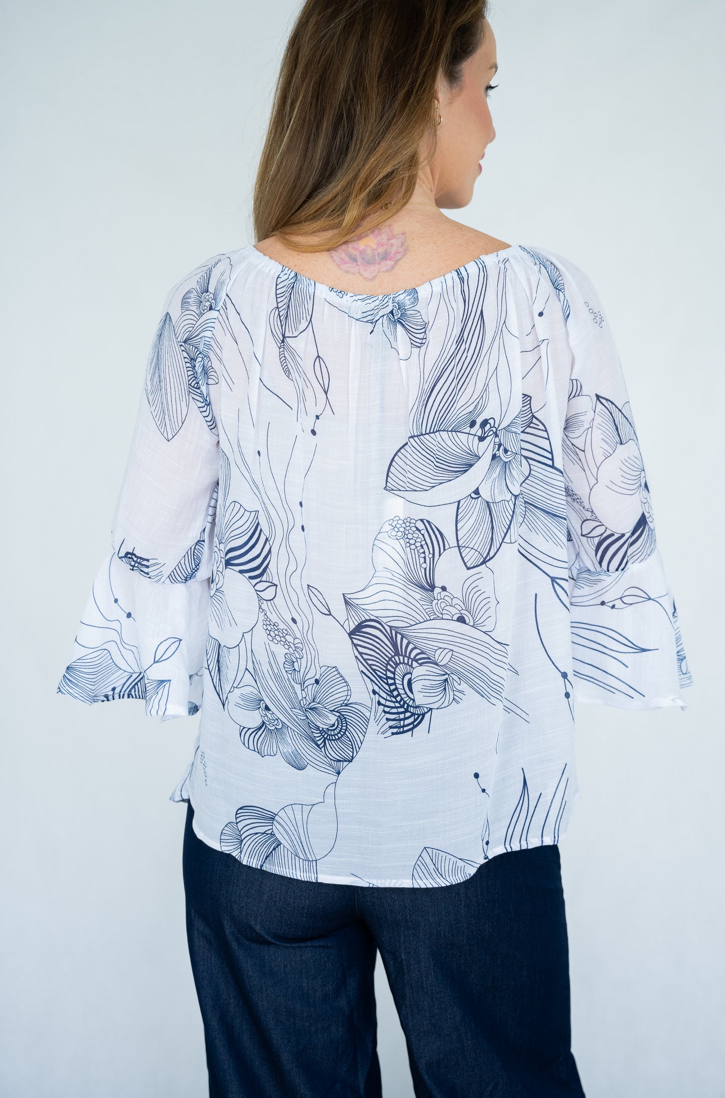 Flora Sketch Bell Top