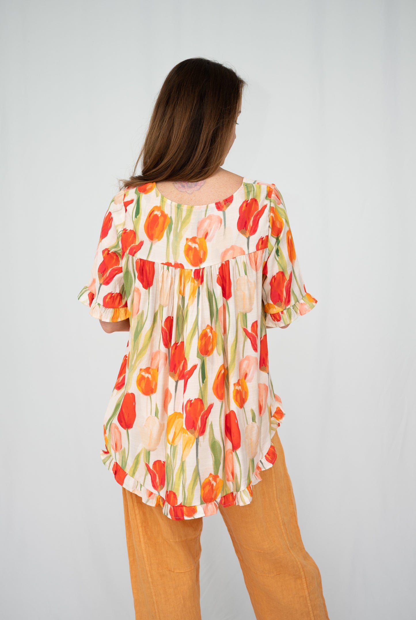 Tulip Field Frill Yoke Top