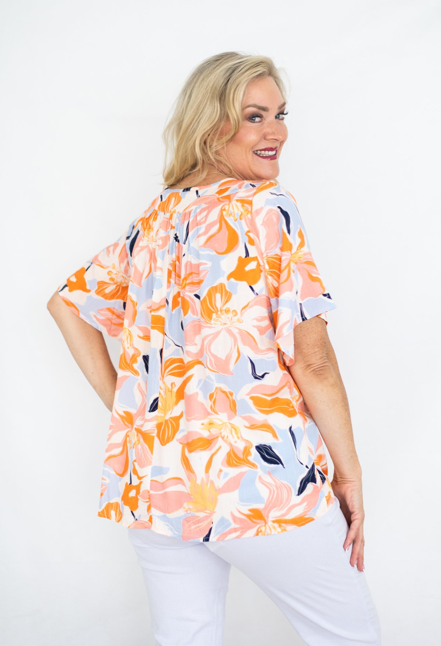 Floral Mirage Yoke Top