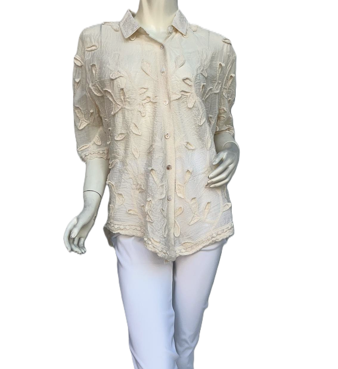 Vines Embroidered Button Down Shirt