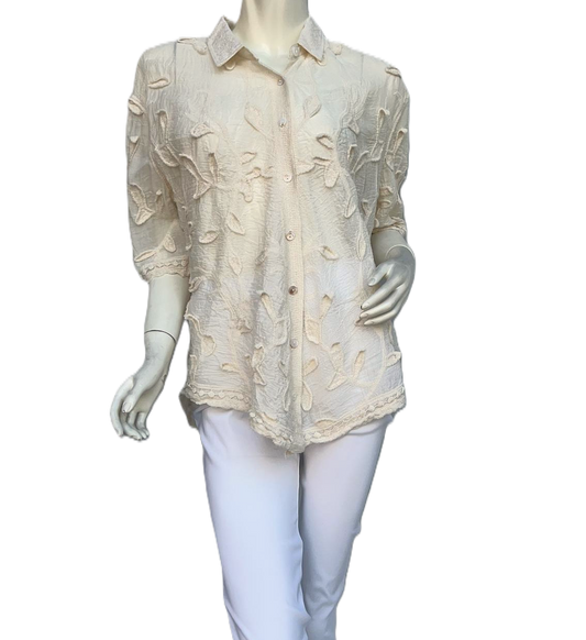 Vines Embroidered Button Down Shirt