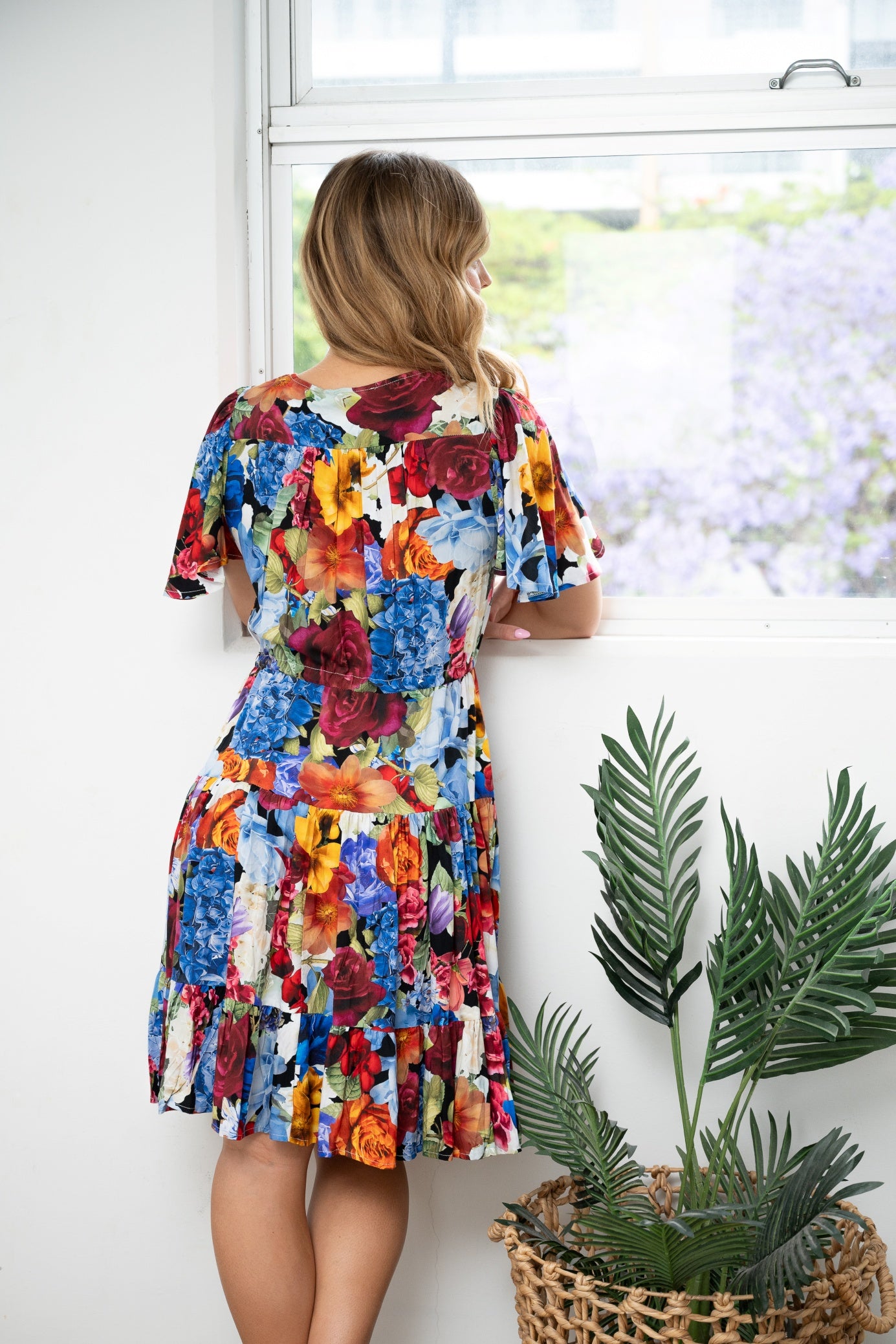 Flower Bouquet Tiered Dress