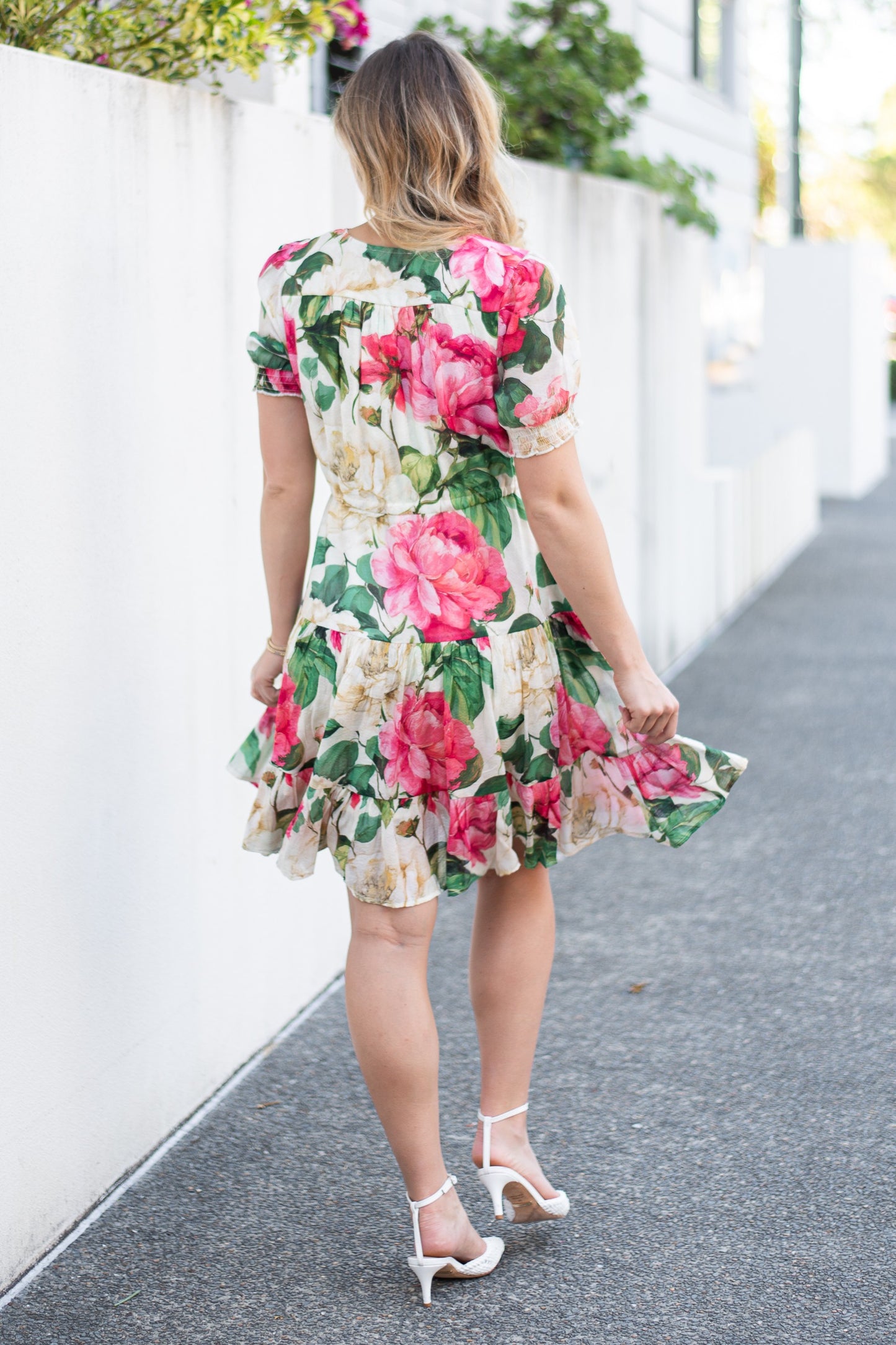 Peony Tiered Short Tie Dress