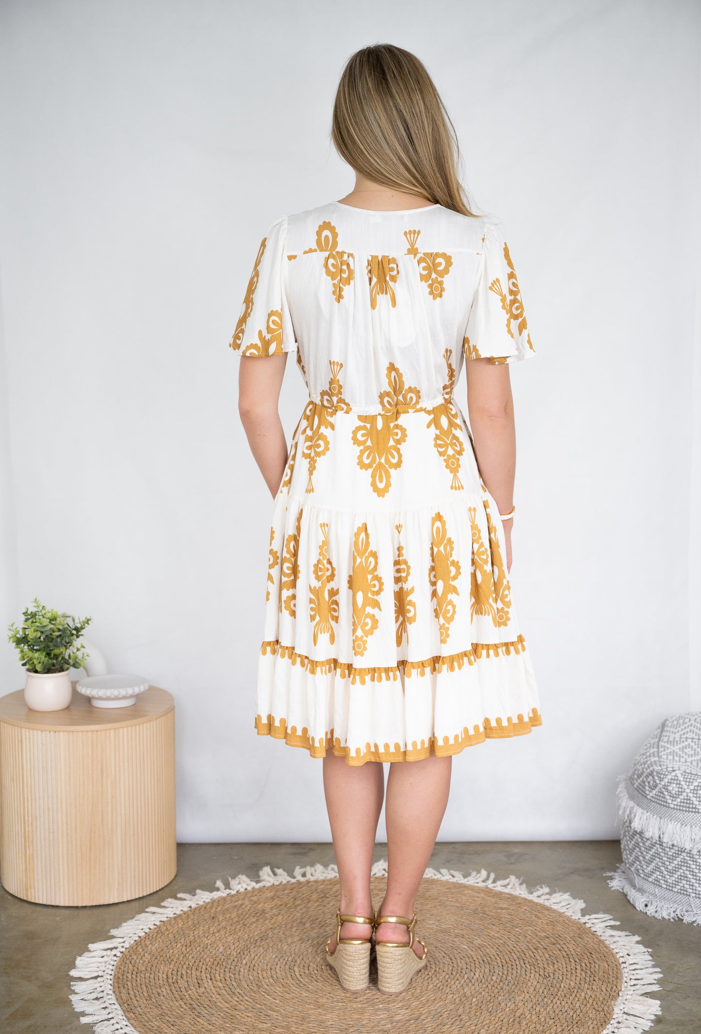 Filigree Motif Tiered Dress