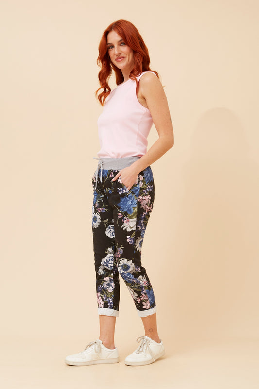 Midnight Bloom Italian 7/8 Pants