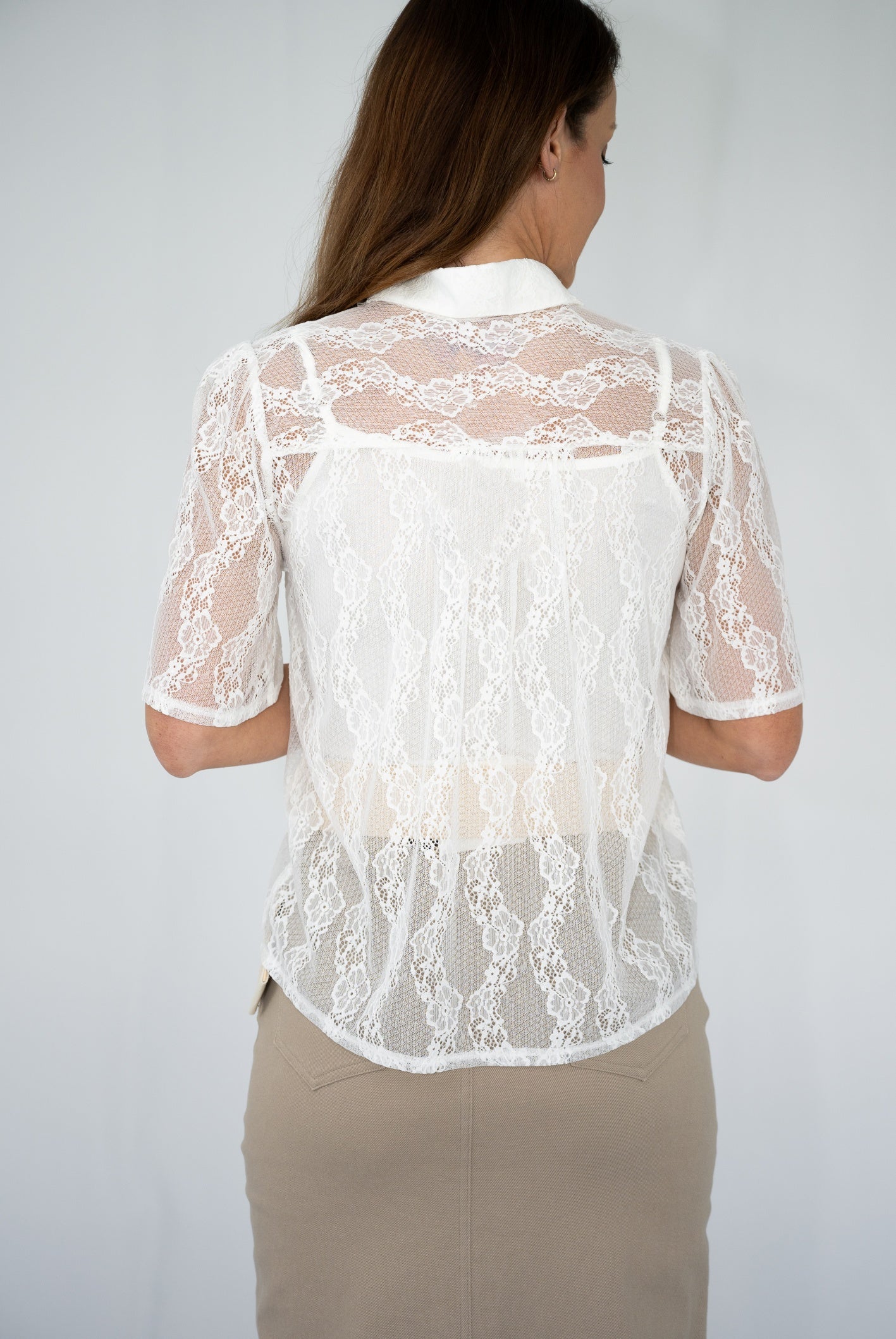 Floral Lace Layering Shirt with Cami