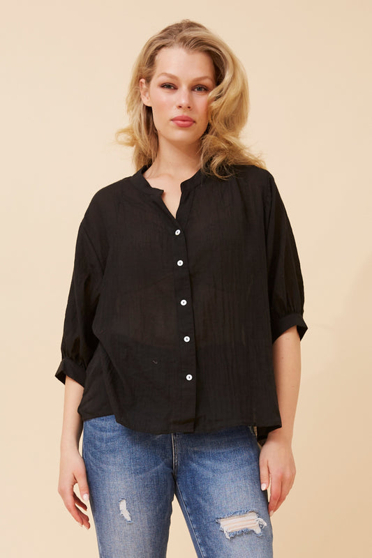 Classic Button Back Oversized Shirt