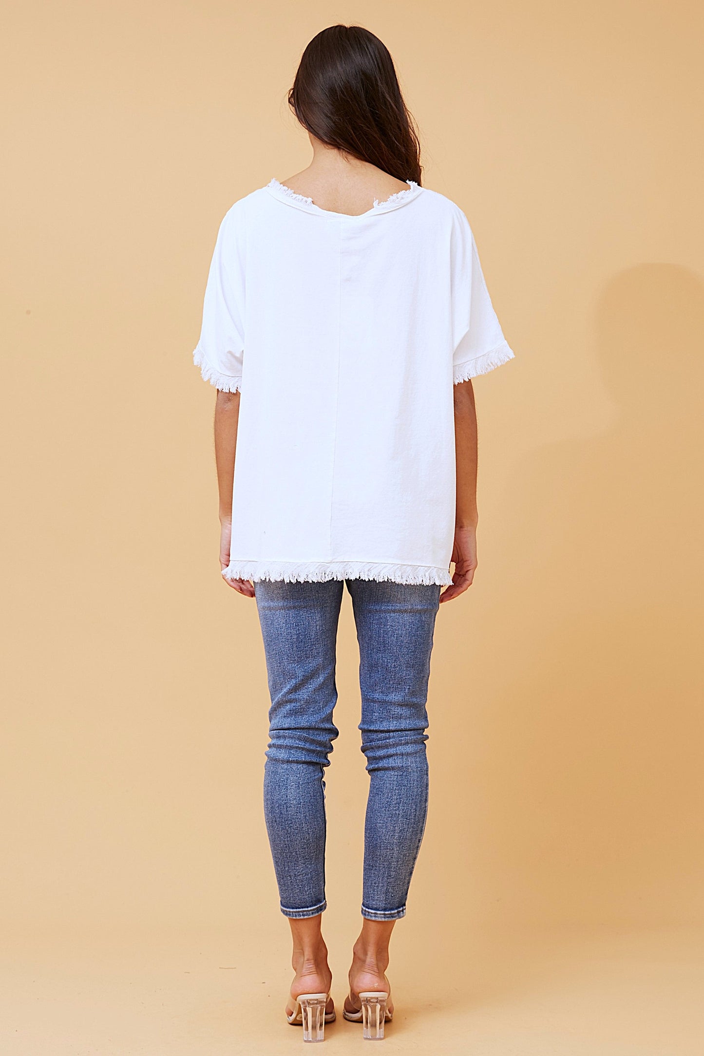 Daisy Fringe Italian Linen Top