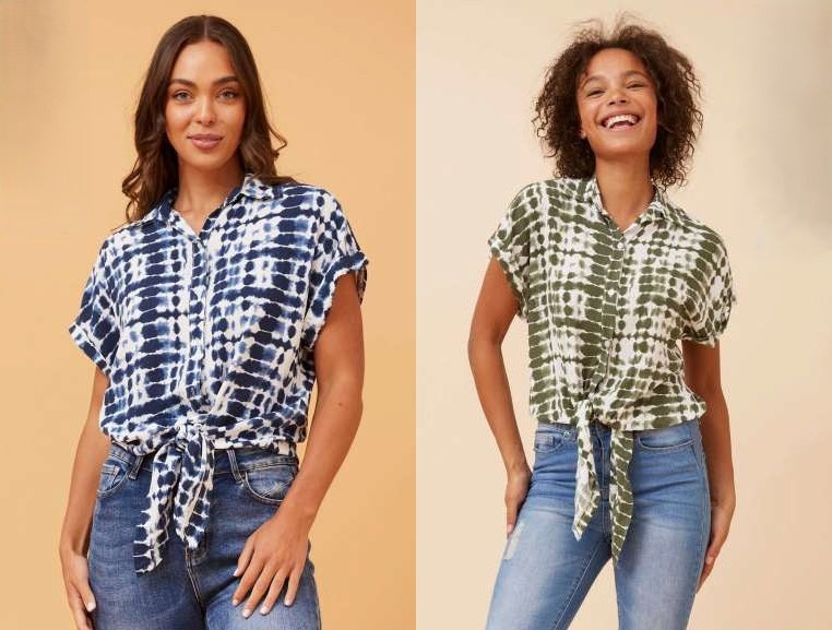 Tie-Dyed Stripe Italian Shirt