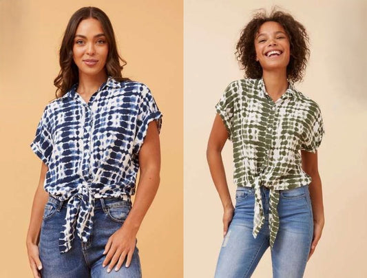 Tie-Dyed Stripe Italian Shirt