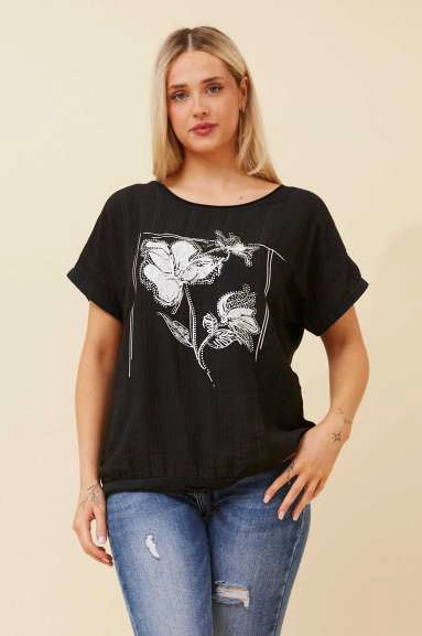 Silver Foil Bloom Italian T-Shirt