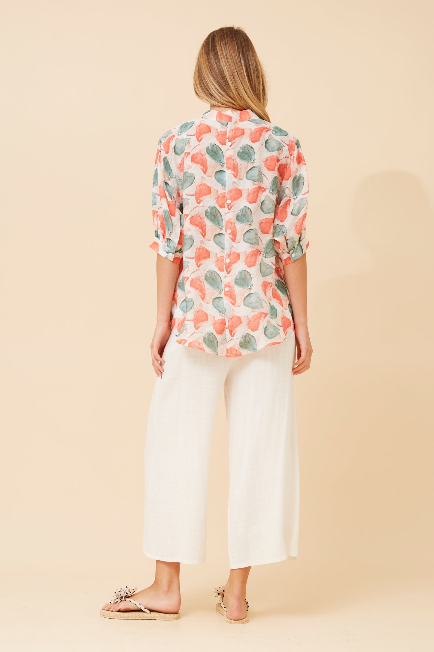 Tropica Leaf Button Back Shirt
