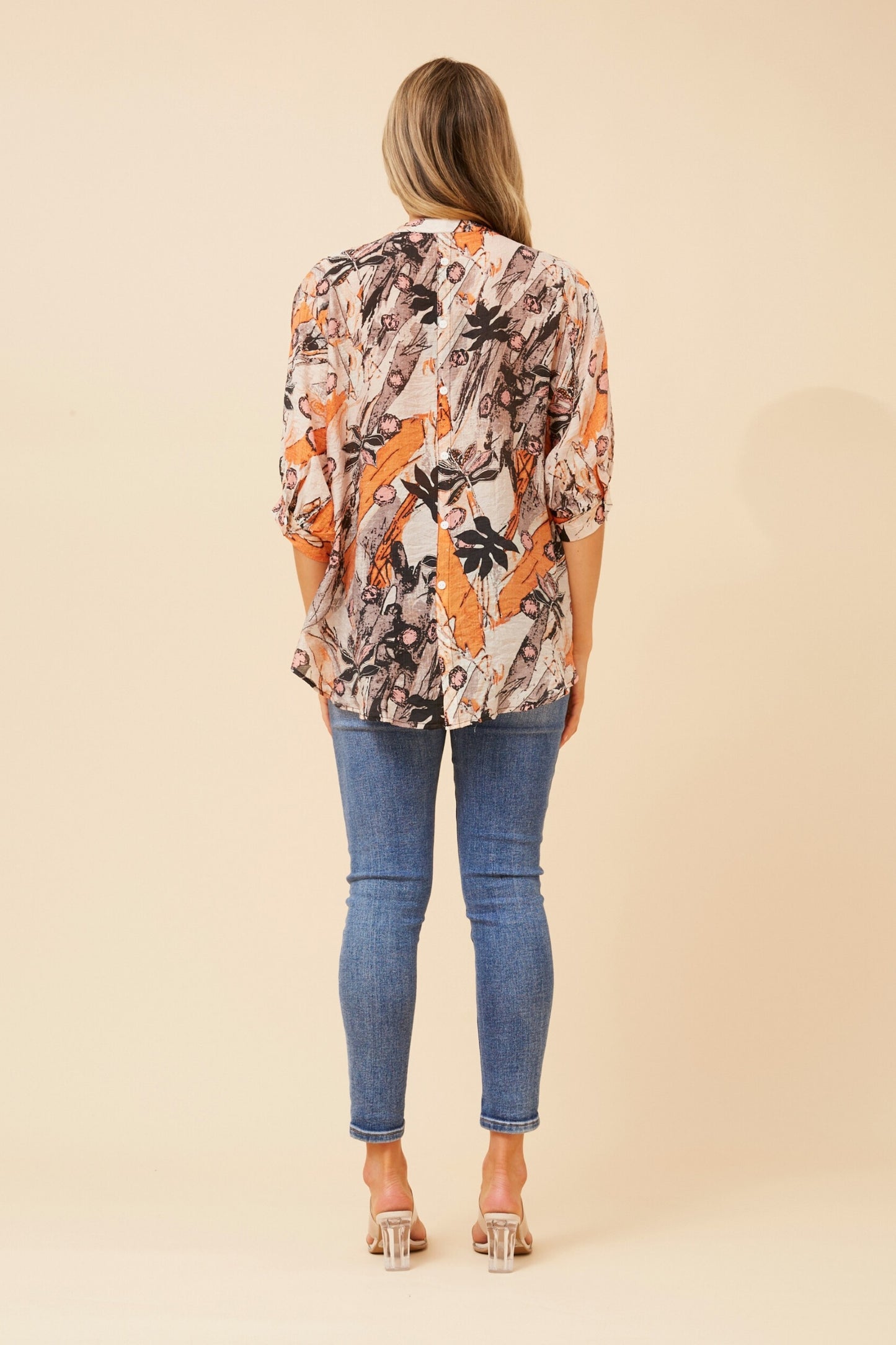 Abstract Button Back Shirt