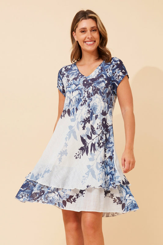 Twilight Garden Layered Short Italian Dress