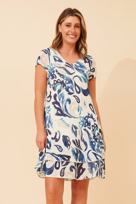 Waves Layered Short Italian Dress