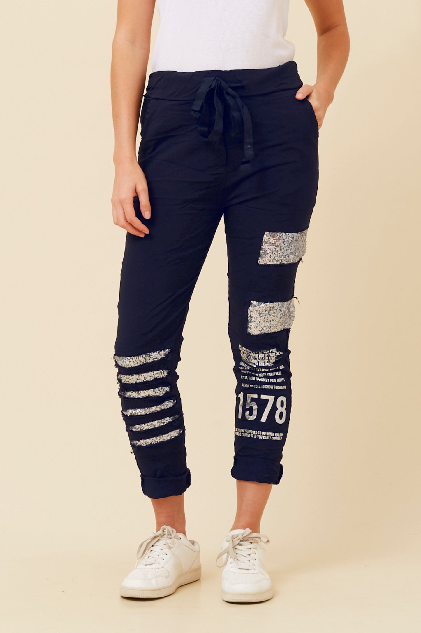 Philosophical Sequin Italian Cotton Pants