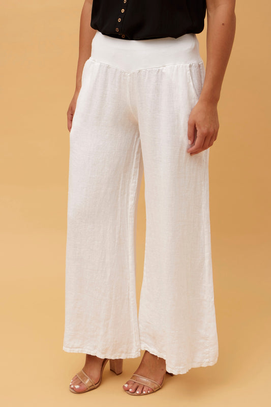 Wide Linen Italian Pants