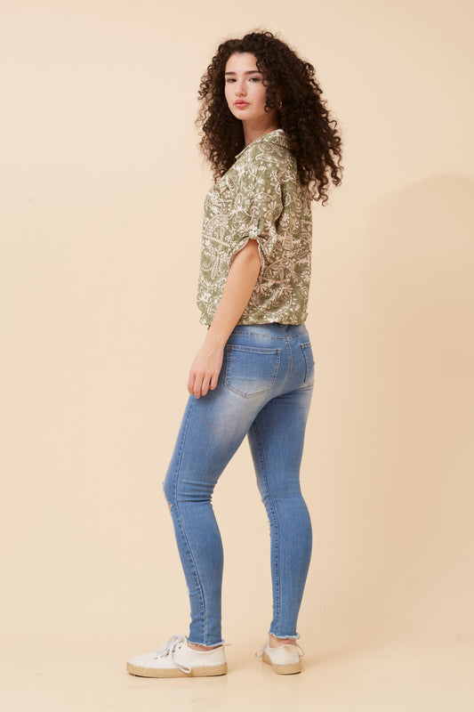 Floral Storm Italian Drawstring Shirt