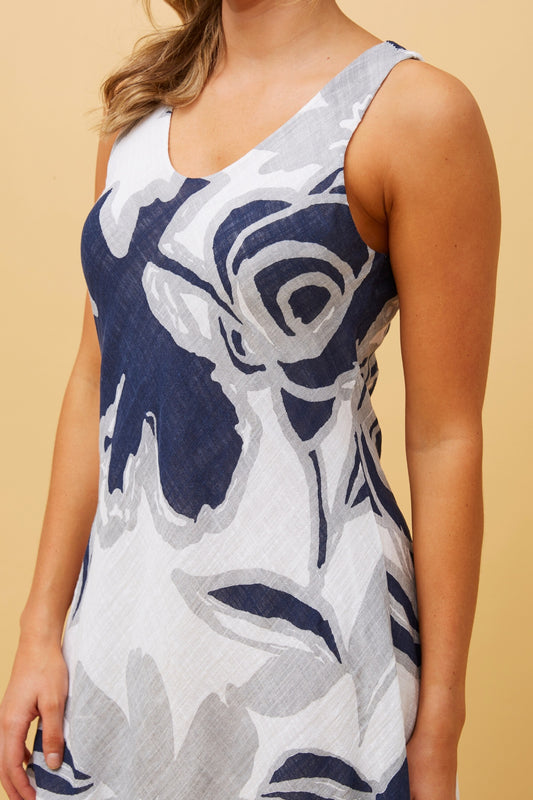 Sleeveless Floral Layered Short Dress