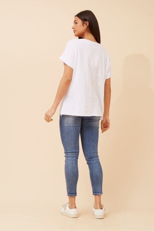 Foil Spring Italian Linen Top