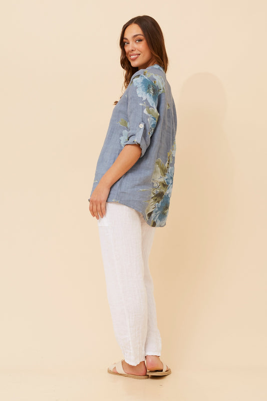 Floral 2 Button Italian Top - NEW!