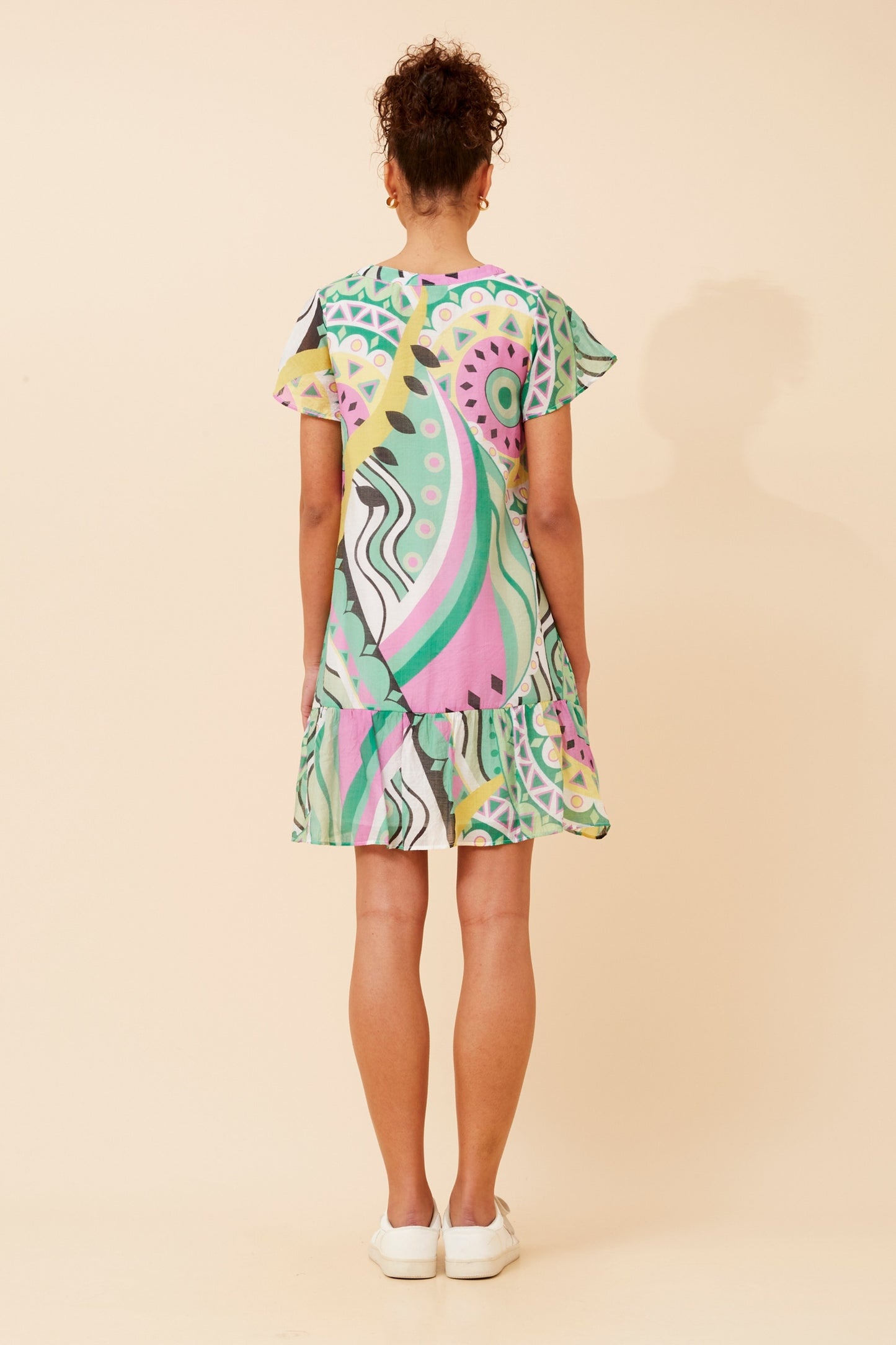 80s Vibe Abstract Short Dress