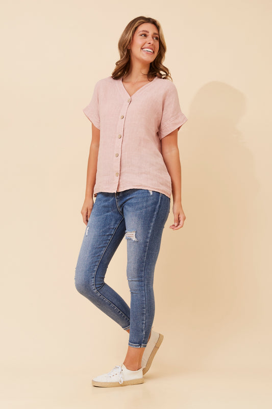 Button Down Italian Cotton Blouse