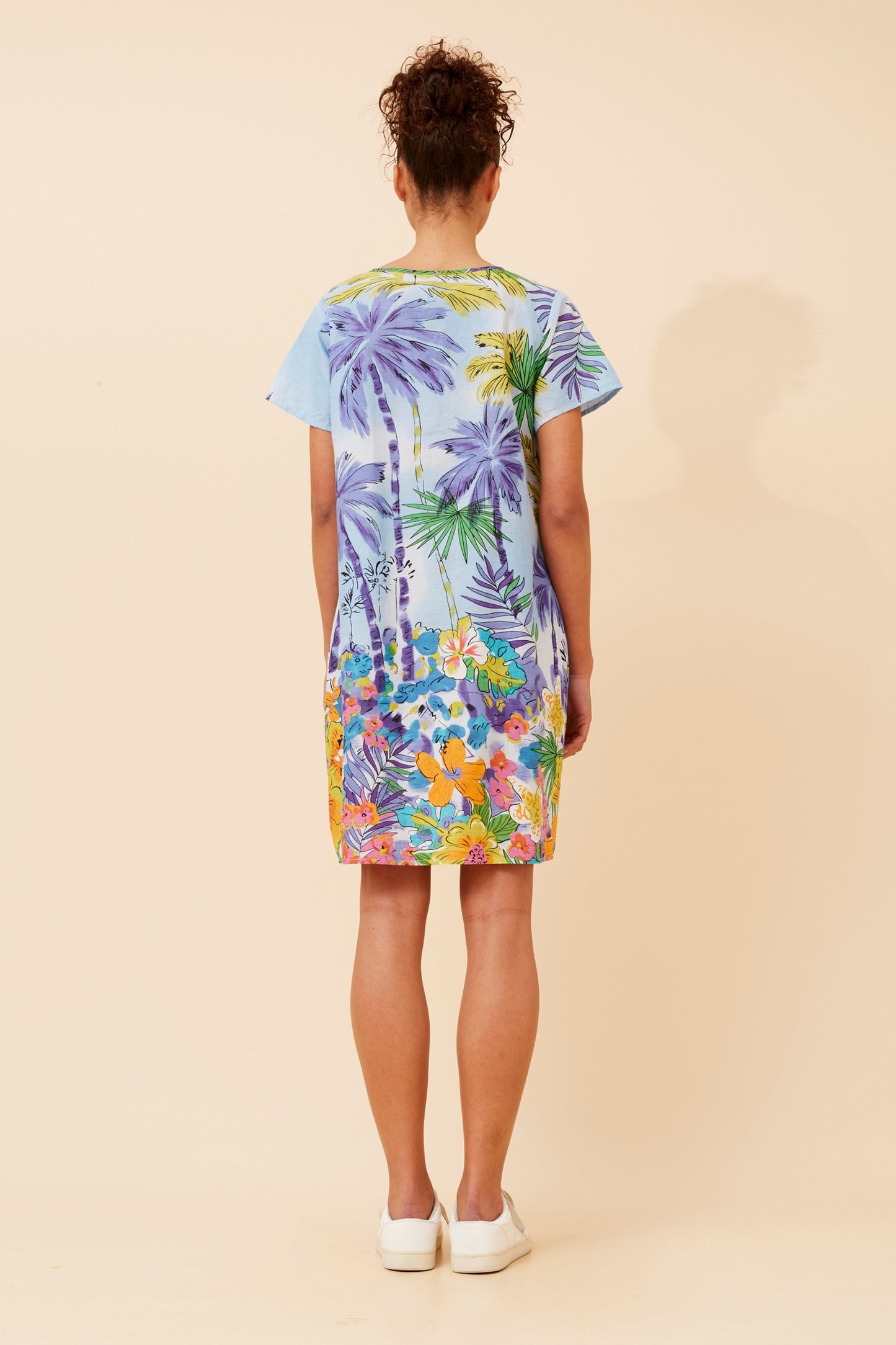 Tropical Beach Pocket Short Shift Dress