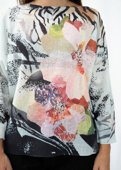 Wild Bloom Cotton Knit Sweater