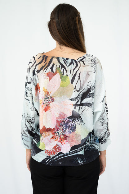 Wild Bloom Cotton Knit Sweater