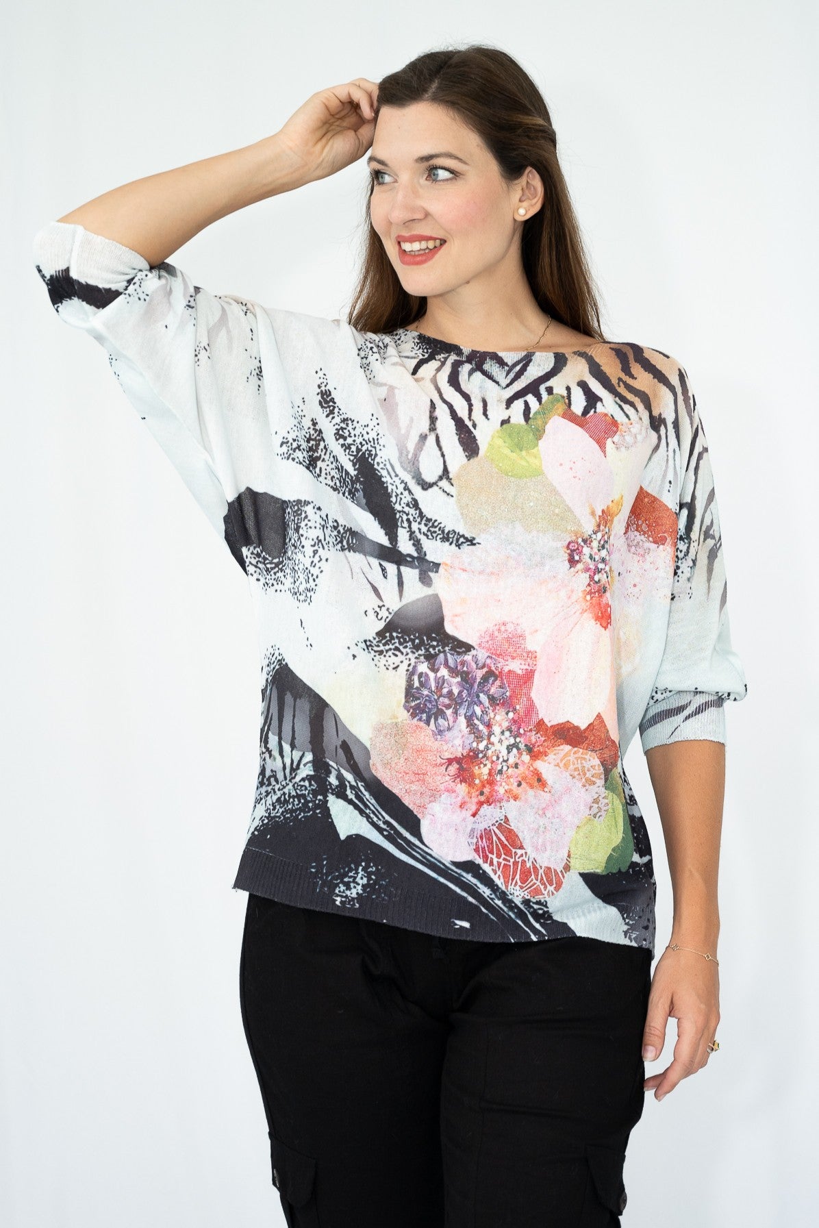 Wild Bloom Cotton Knit Sweater