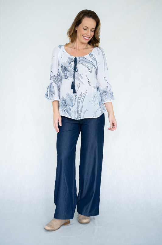 Flora Sketch Bell Top