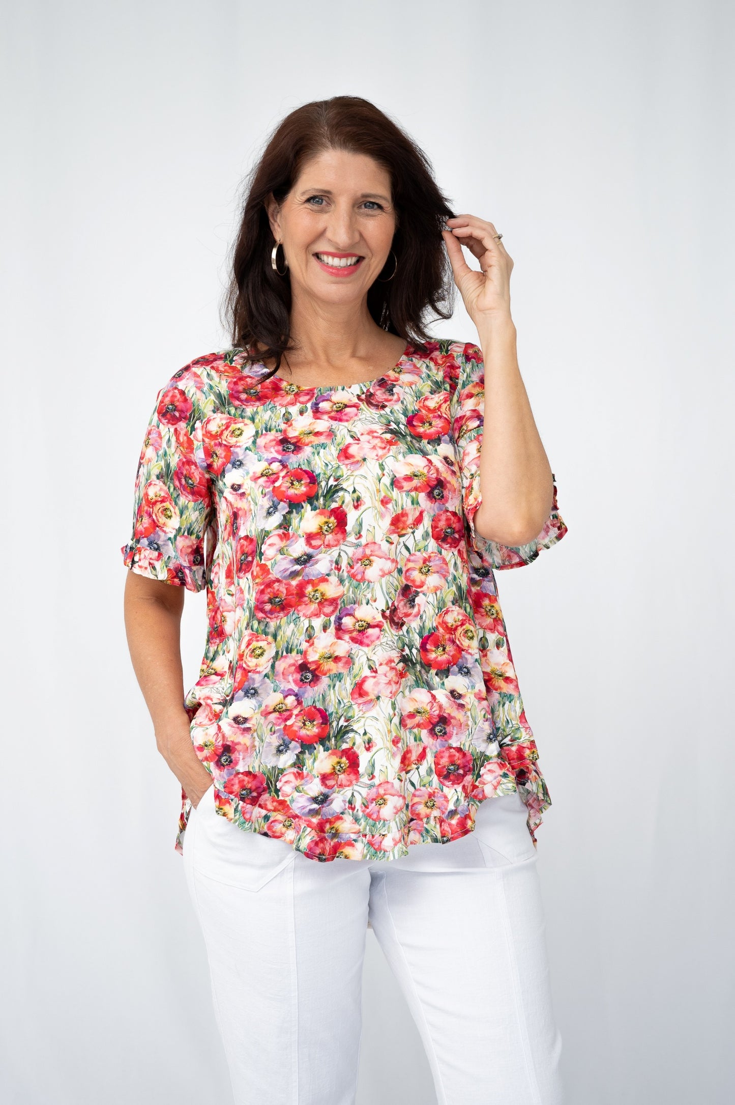 Poppies Frill Yoke Top