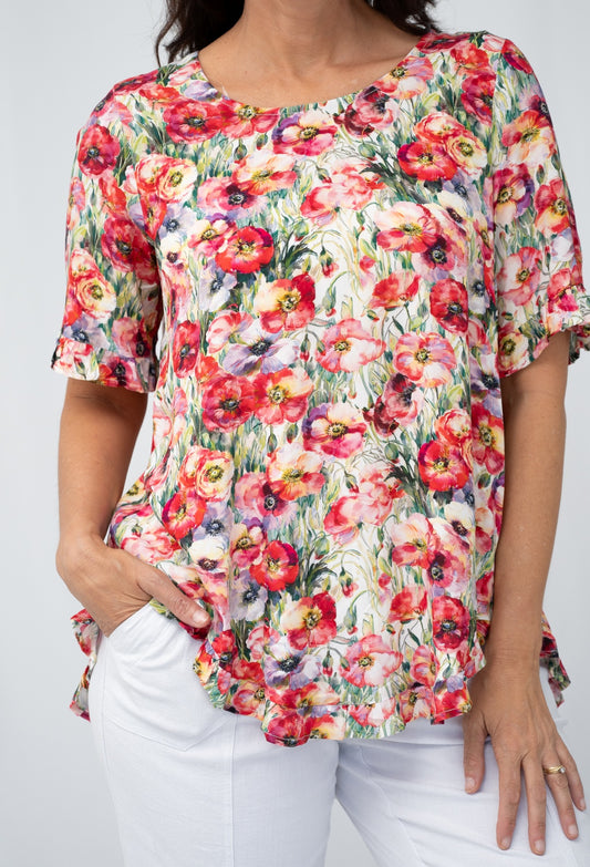Poppies Frill Yoke Top