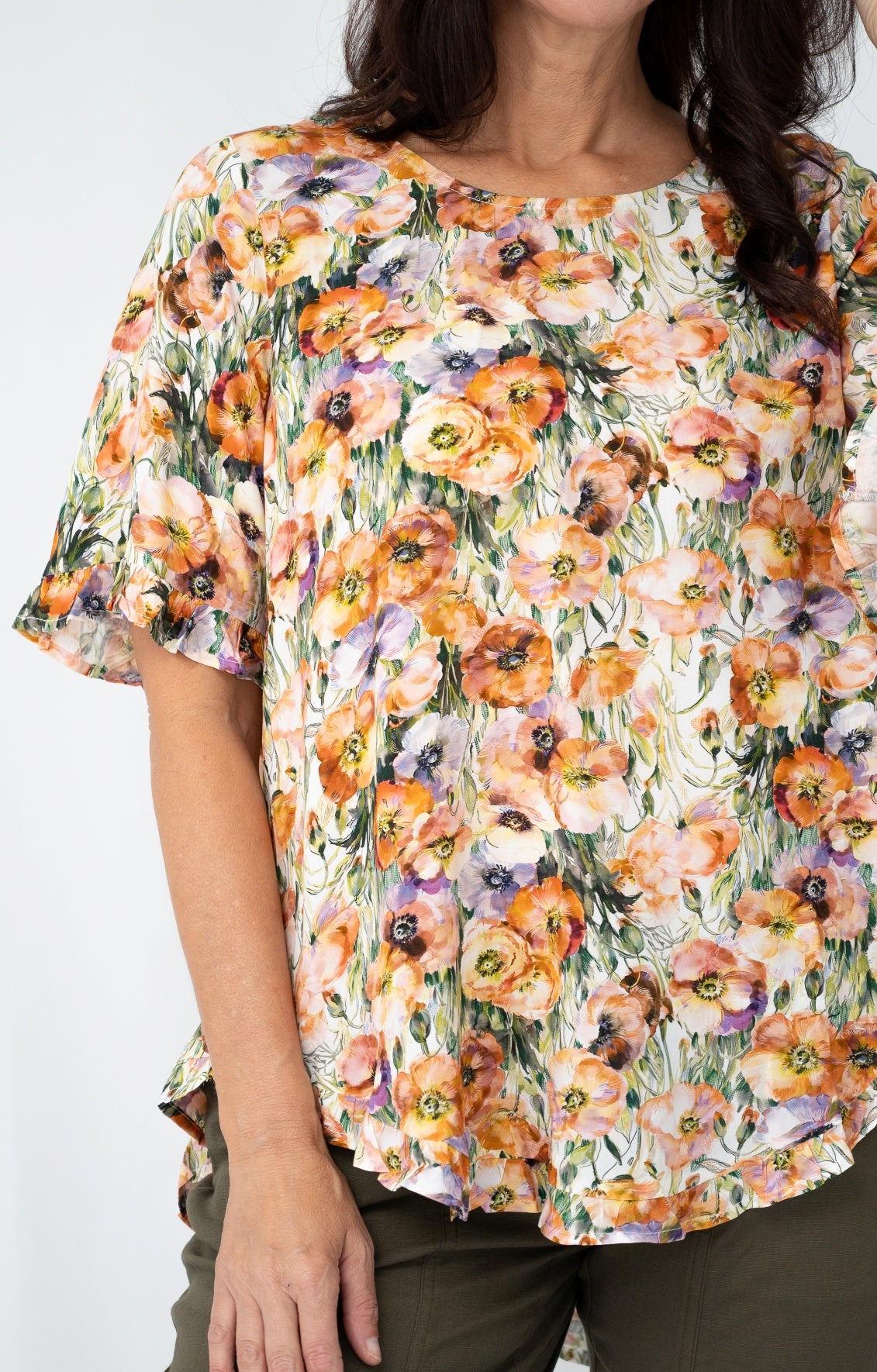 Poppies Frill Yoke Top