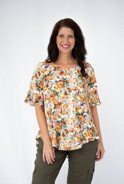 Poppies Frill Yoke Top