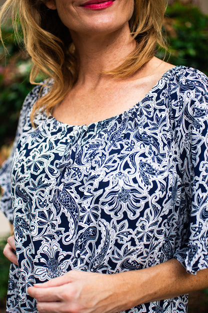 Paisley Peasant Top