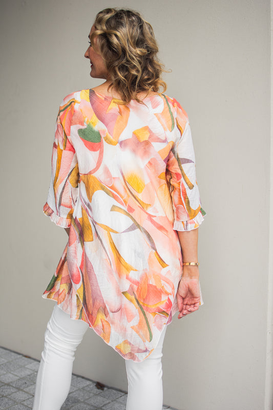 Abstract Darted Layered Top