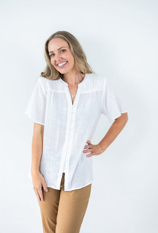 Elegant Pleat Blouse