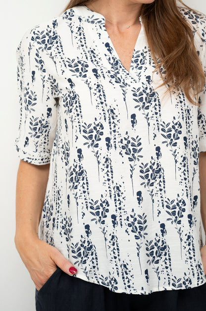 Leafy Smudge Yoke Top