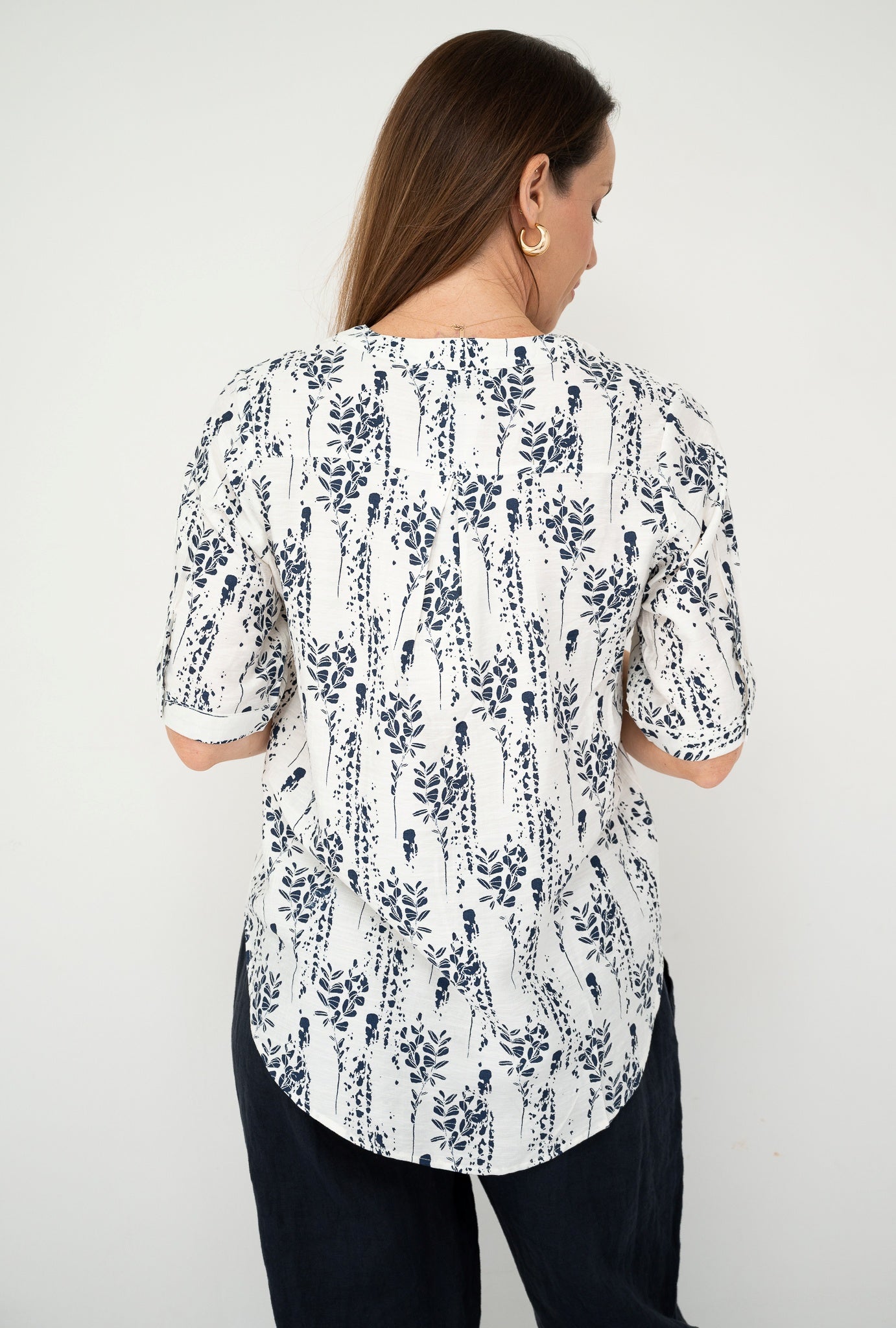 Leafy Smudge Yoke Top