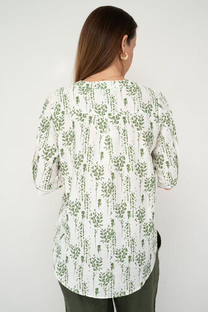 Leafy Smudge Yoke Top