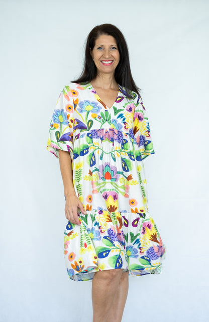 Spring Garden Tiered Empire Dress