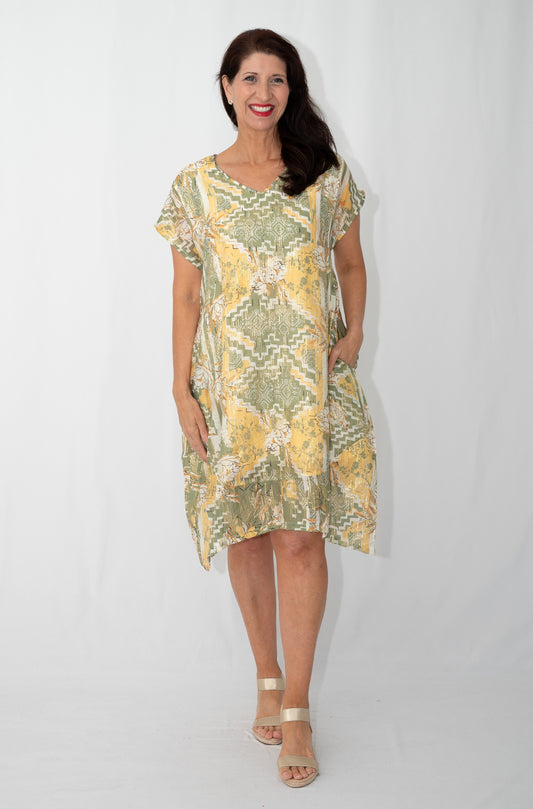 Aztec Garden Pocket Shift Dress