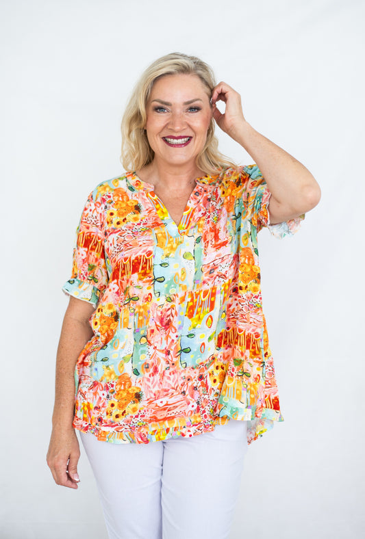 Hot Mess Frill Yoke Top