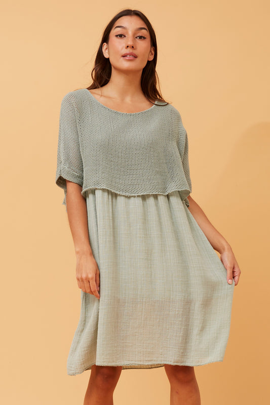 Mesh Italian Layered Cotton Dress