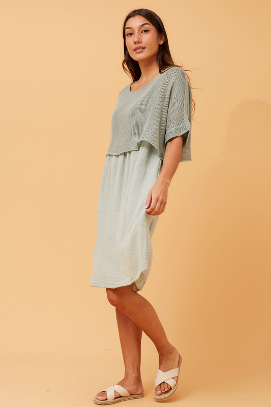 Mesh Italian Layered Cotton Dress